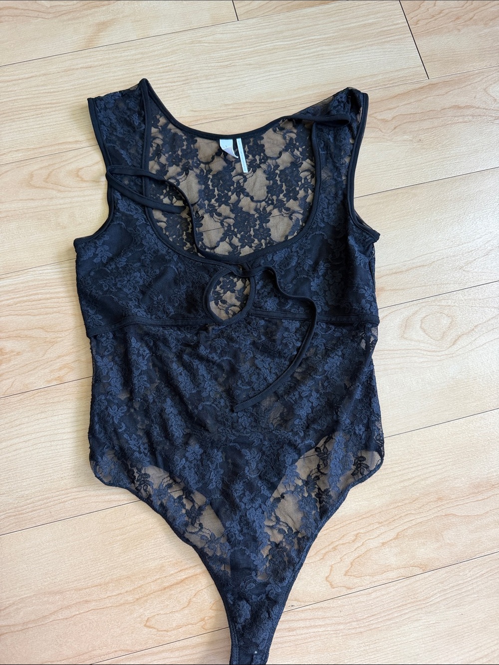 Black Lace Sleeveless Bodysuit